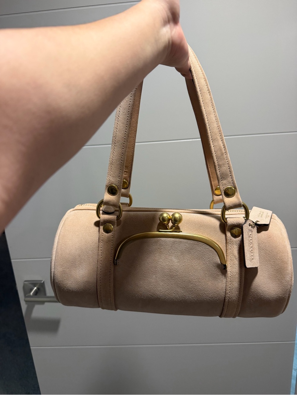 Coach Nauge Suede Kisslock Barrel - Picture 5 of 6